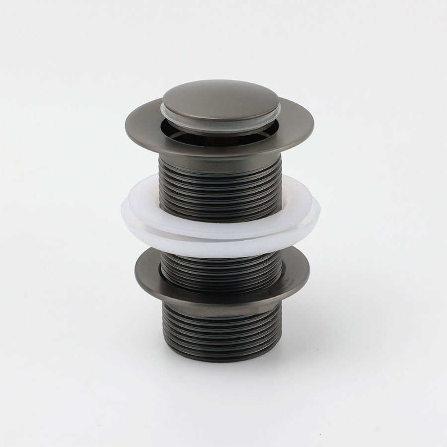 Gun Metal Brass 32mm Push Pop Up Plug Non-Overflow Basin Sink Drain Outlet Waste