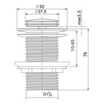 Gun Metal Brass 32mm Push Pop Up Plug Non-Overflow Basin Sink Drain Outlet Waste