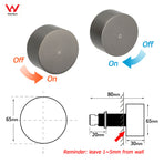 Gun Metal Grey 1/4 Turn Round Hot Cold Tap Wall Set Shower Vanity Spout Switch
