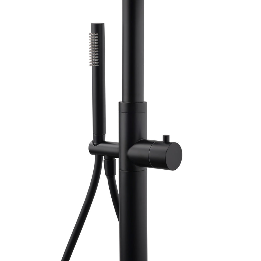WELS Matte Black 316SUS Dual Shower Set Outdoor Bath System Rainfall 10" Head