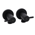 Black Washing Machine 1/4 Turn Twin Taps Laundry Room Hot Cold Water Wall Set