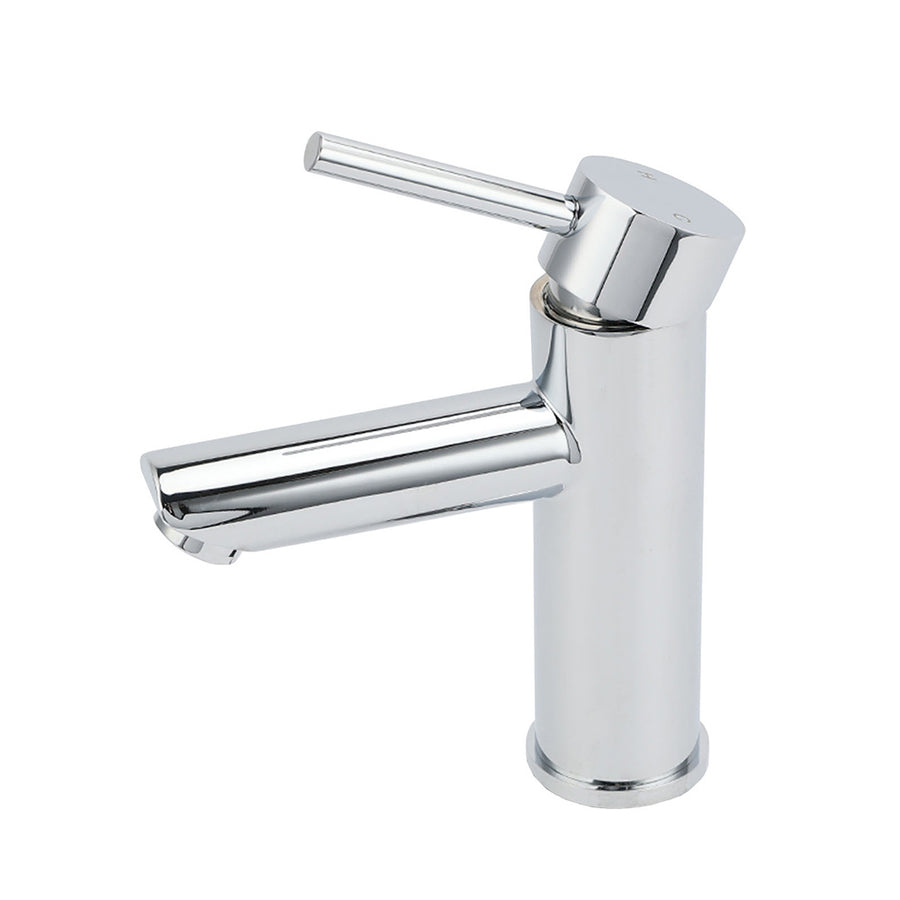 WELS Chrome Short Kitchen Laundry Round Basin Mixer Vanity Sink Faucet Tap Set