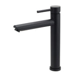 WELS Matt Black Round Tall Basin Mixer Vanity Bathroon Sink Tap Laundry Faucet