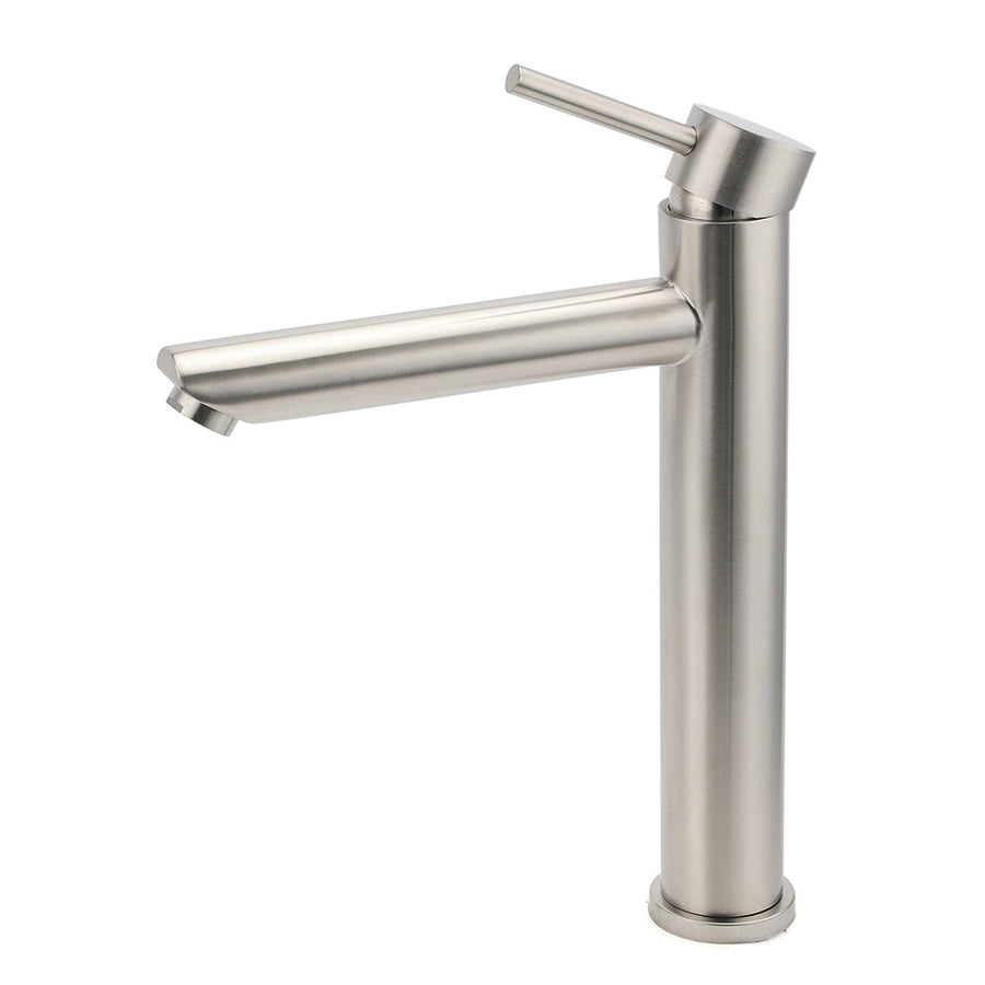WELS Bathroom Laundry Round Basin Mixer Vanity Sink Faucet Tap Silver Brushed
