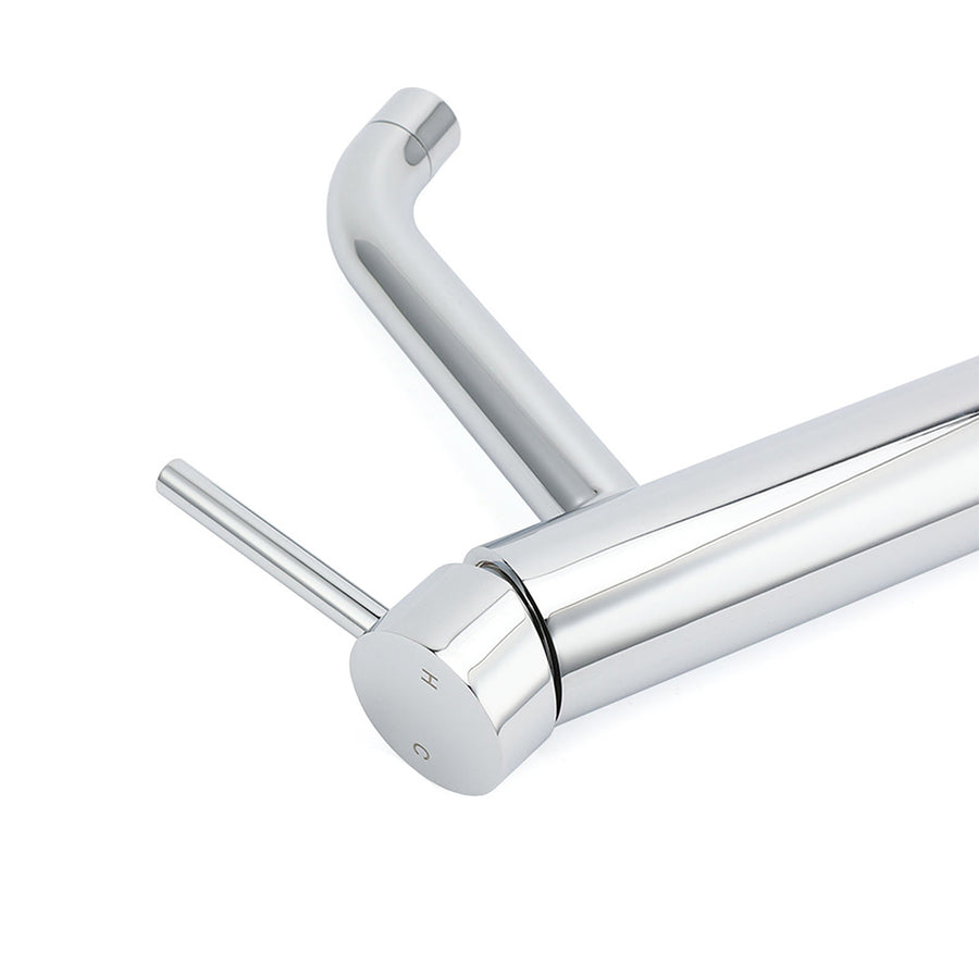 WELS Chrome Tall Basin Kitchen Laundry Mixer Vanity Sink Faucet Tap Curve Outlet