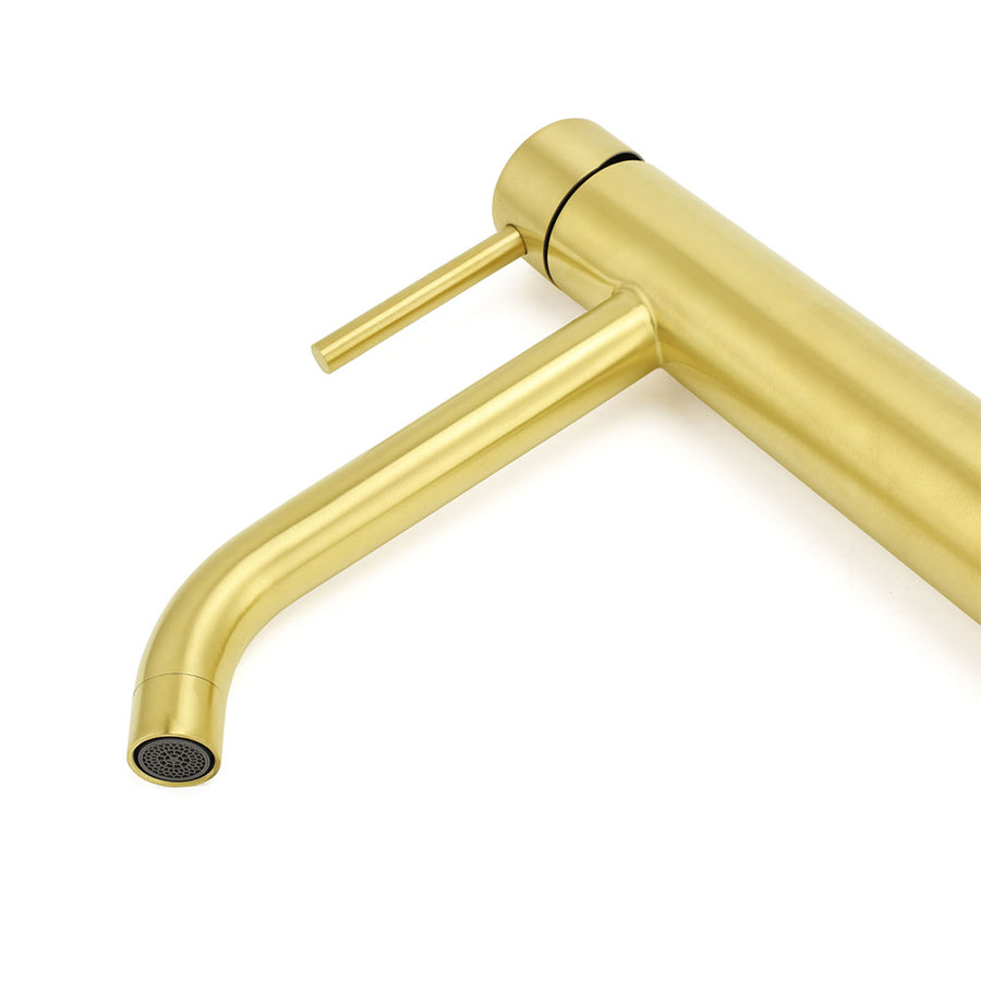 WELS Brushed Gold Tall Kitchen Laundry Basin Mixer Vanity Sink Faucet Tap Bath