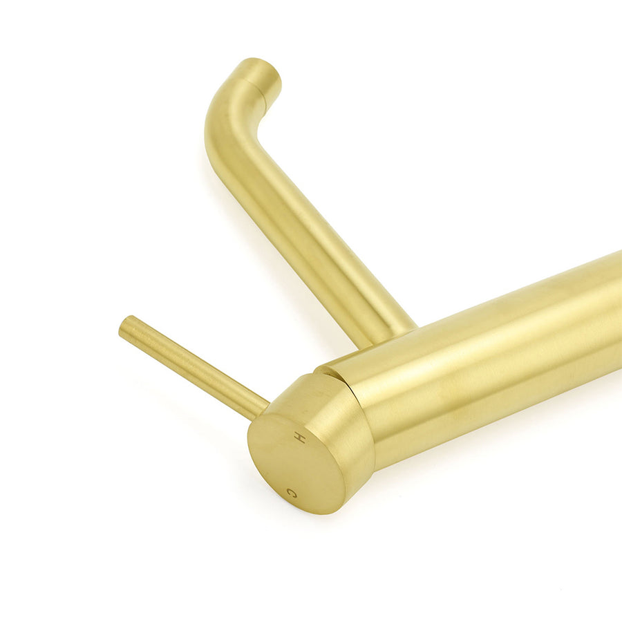 WELS Brushed Gold Tall Kitchen Laundry Basin Mixer Vanity Sink Faucet Tap Bath