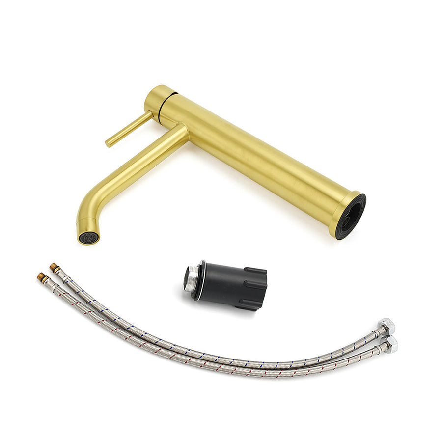 WELS Brushed Gold Tall Kitchen Laundry Basin Mixer Vanity Sink Faucet Tap Bath