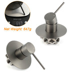 Watermark Gun Metal Grey Round Bathroom Shower Hot Cold Mixer Ceramic Cartridge