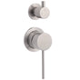 Brushed Nickel Round Bathroom Small Face Shower Mixer 2 Way Diverter Switch Set