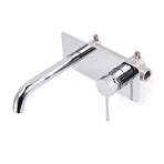 WELS Chrome Round Wall Mounted Basin Vanity Mixer Bath Tub Bubble Faucet Spout