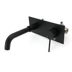 Matt Black Round Basin Mixer Bathtub Wall Mounted Faucet Tap Laundry Spout Set