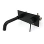 Matt Black Round Basin Mixer Bathtub Wall Mounted Faucet Tap Laundry Spout Set