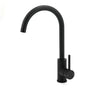WELS Black Kitchen Sink Mixer Laundry Faucet Tapware 360° Swivel Gooseneck Spout