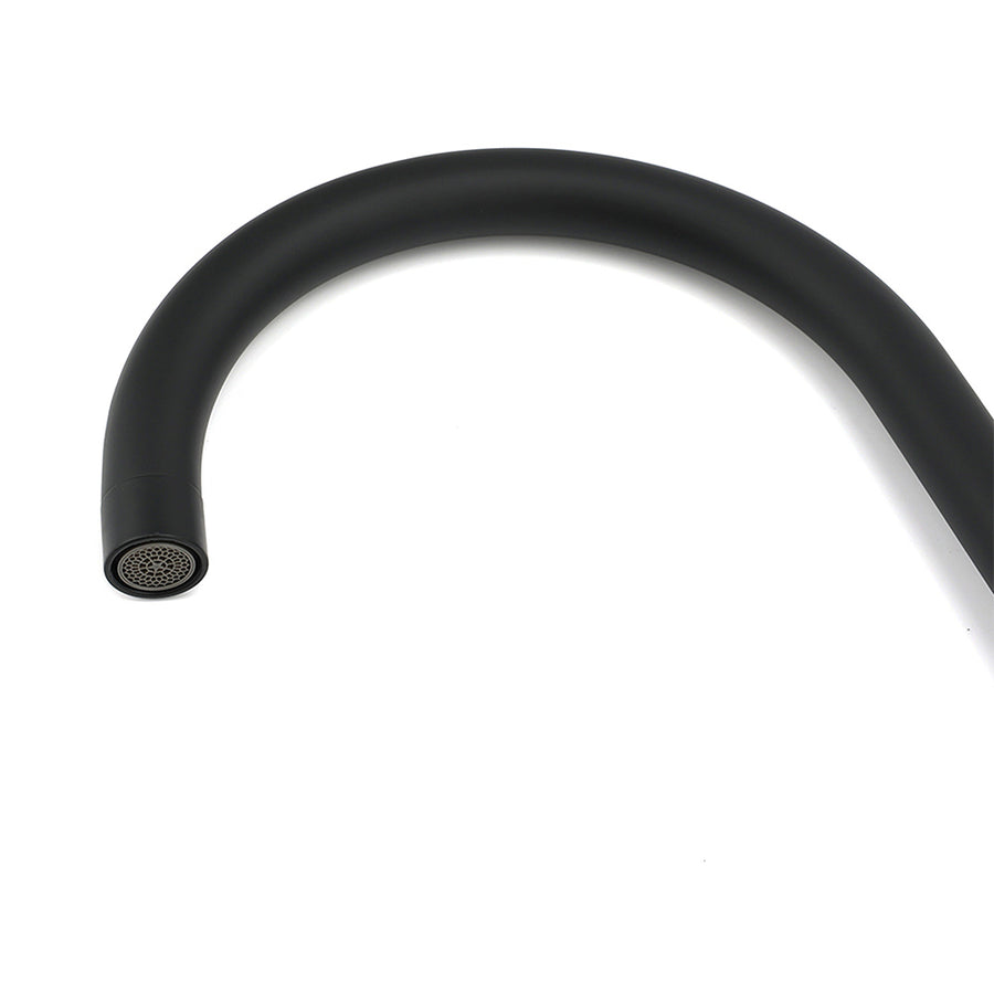WELS Black Kitchen Sink Mixer Laundry Faucet Tapware 360° Swivel Gooseneck Spout