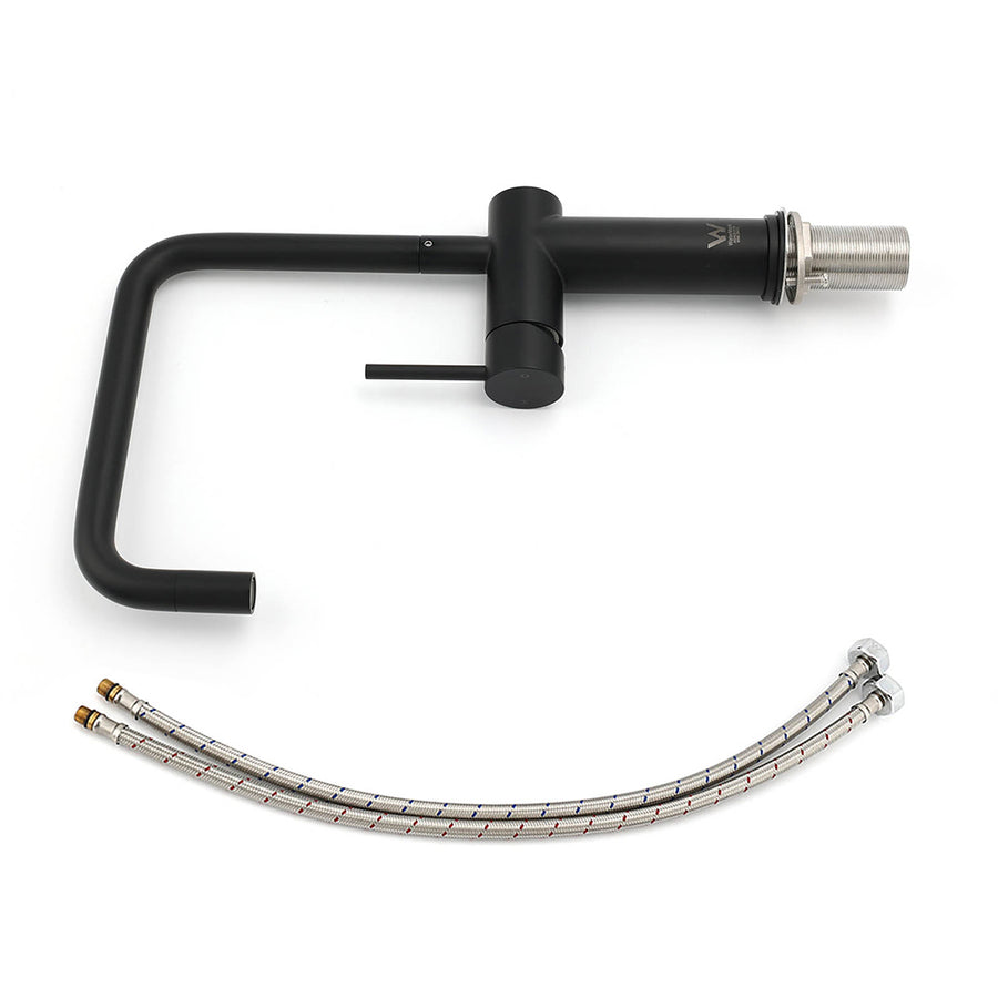 WELS Matt Black SUS Tall Kitchen Laundry 360º Swivel Sink Mixer Faucet Tap Spout
