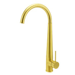 Brushed Gold Round Kitchen Mixer Sink Tap 360 Swivel Basin Laundry Faucet Spout
