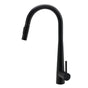 Round Matt Black Pull Out Kitchen Sink Tap Laundry Basin Mixer 2 Way Spout Set