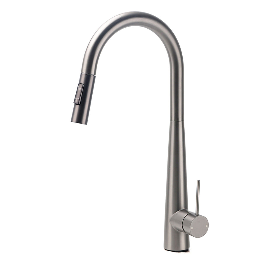 WELS Gun Metal Pull Out 2 Modes Spray Spout Kitchen Sink Tap Basin Faucet Mixer