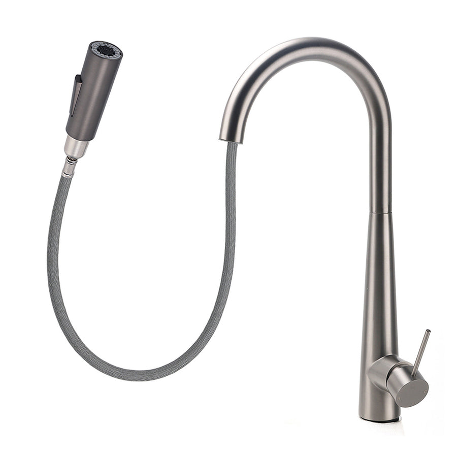 WELS Gun Metal Pull Out 2 Modes Spray Spout Kitchen Sink Tap Basin Faucet Mixer