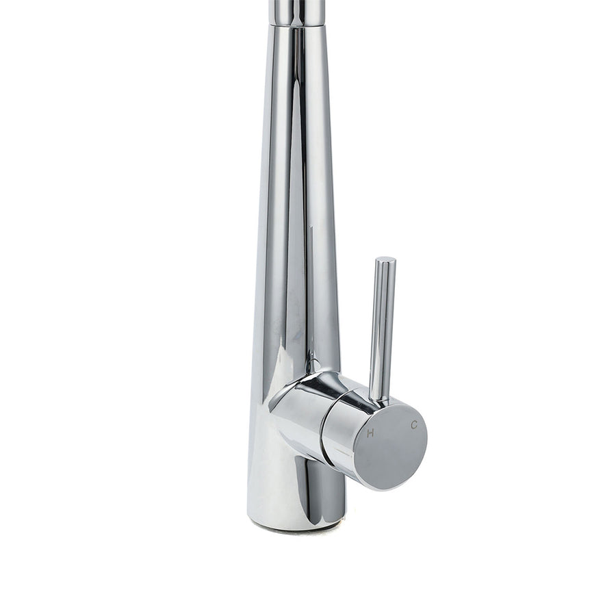 WELS Chrome Pull Out Kitchen Sink Tap Round Basin Mixer Faucet Flexible Spout