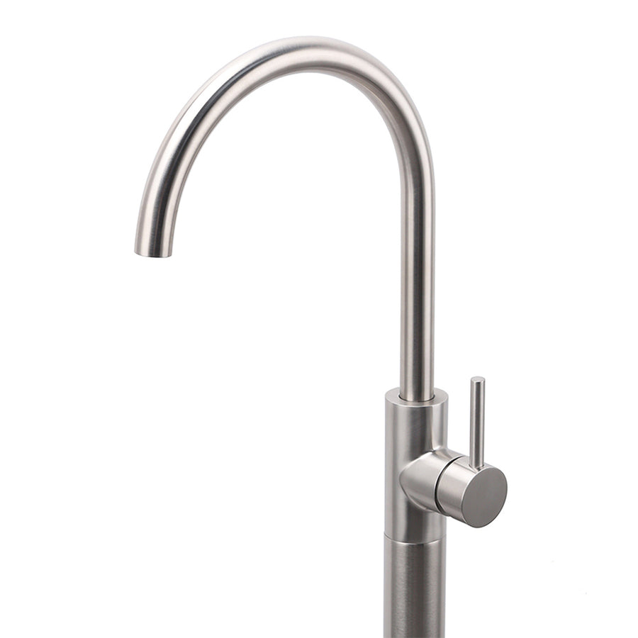 Brushed Nickel Stainless Steel Bathtub Tap Free Standing Faucet Filler Spout Set