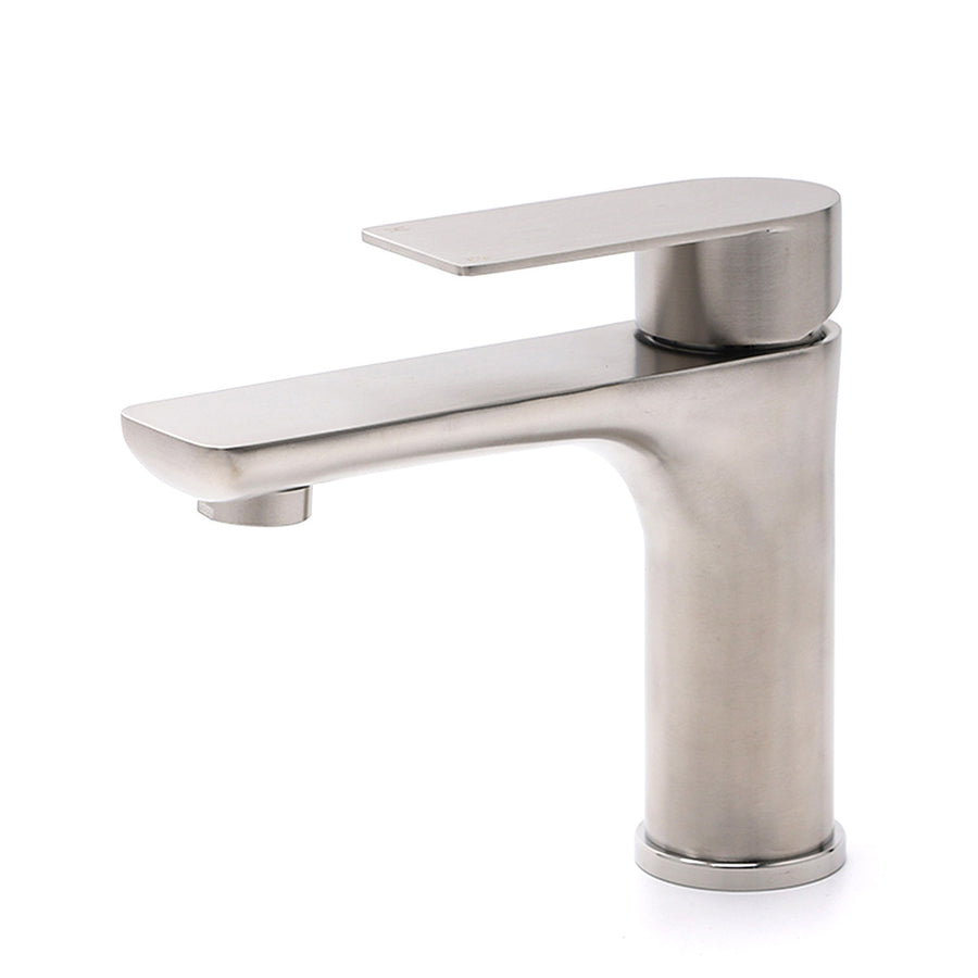 WELS Brushed Nickel Kitchen Laundry Round Basin Mixer Vanity Sink Faucet Tap Set
