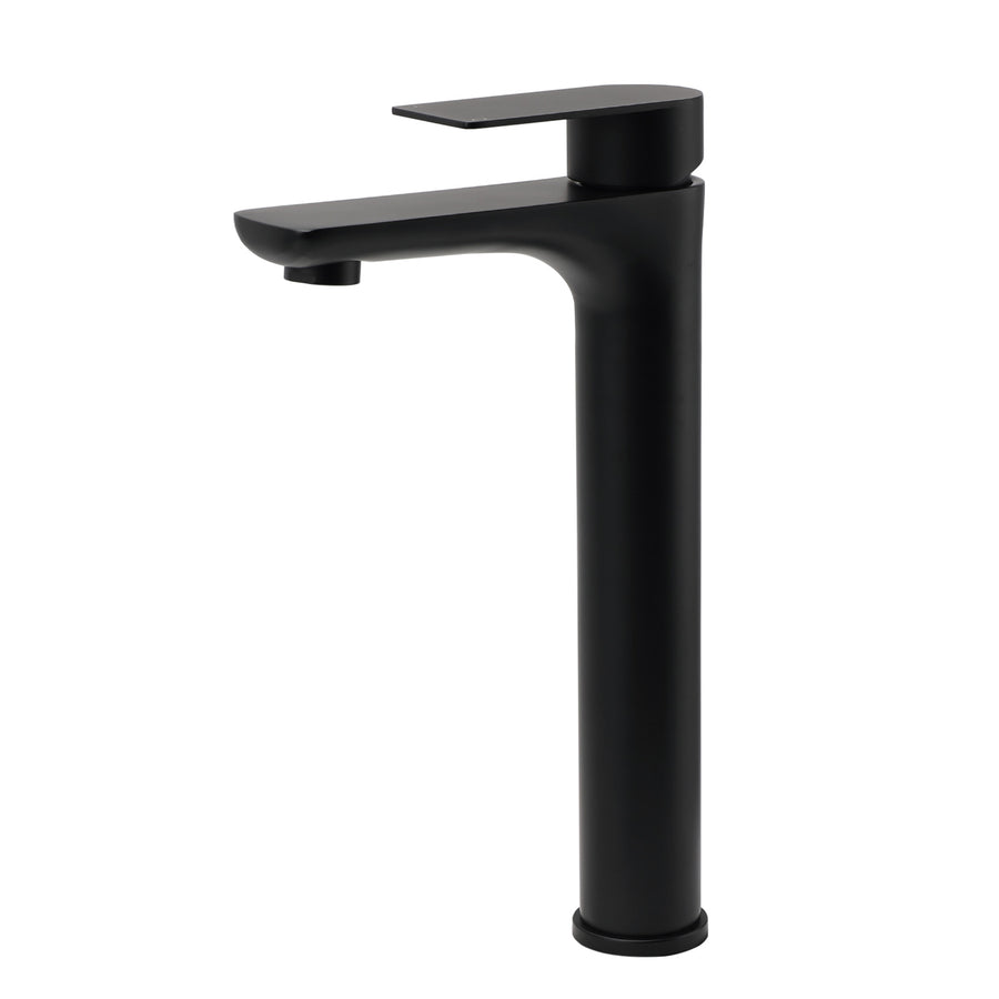 WELS 7.5L/m Rounded Body Basin Mixer Kitchen Vanity Faucet Tap Spout Matte Black
