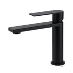 WELS Matt Black Square Short Basin Mixer Vanity Sink Faucet Laundry Spout Tap