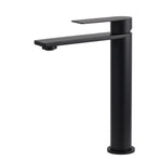WELS Matt Black Square Tall Flat Lever Handle Basin Mixer Vanity Sink Faucet Spout