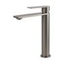 WELS Square Tall Flat Handle Basin Mixer Vanity Sink Faucet Spout Gun Metal Gey
