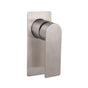 Brushed Nickel Bathroom Flat Lever Handle Shower Mixer Hot Cold Water Tap Valve