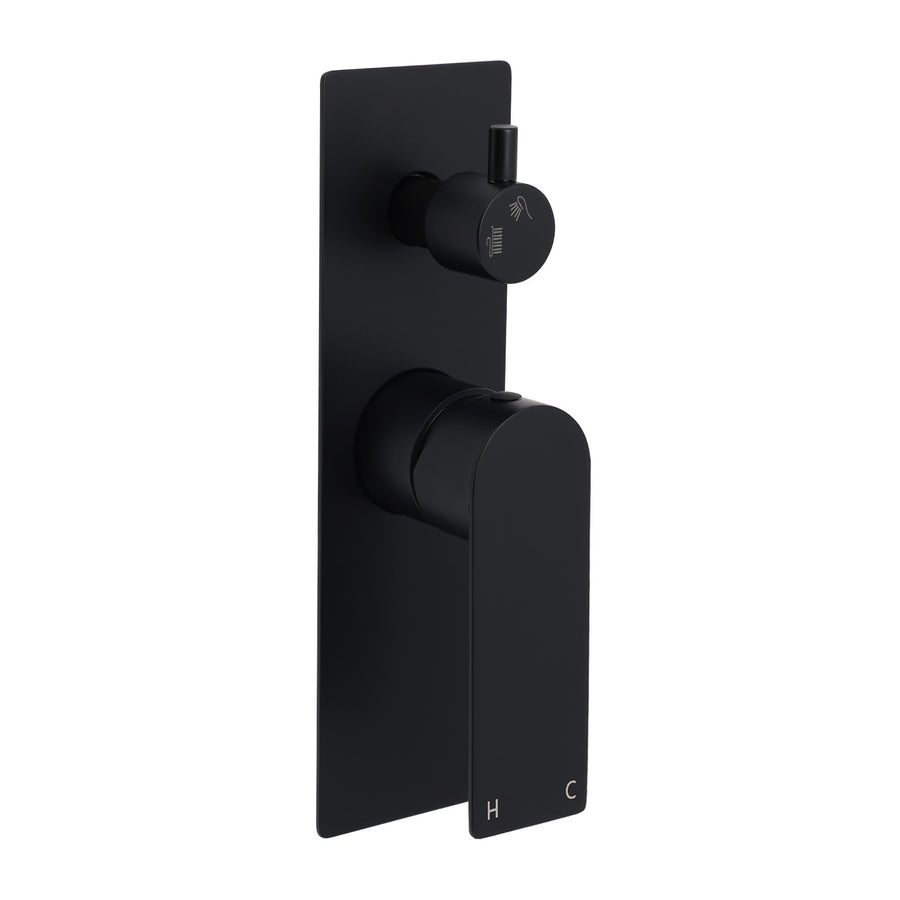 Watermark Matt Black Square Bathroom Shower Mixer 2-Way Control Switch Diverter