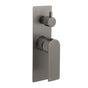 Gun Metal Grey Square Wall Mounted Shower Mixer Diverter 2 Ways Switch Valve Set