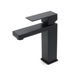 Matt Black Square Basin Counter Flick Mixer Tap Bathroom Vanity Faucet Outlet
