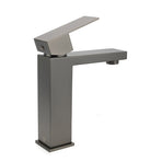Gun Metal Square Cubic Basin Mixer Faucet Hot Cold Tap Kitchen Laundry Vanity Set