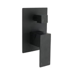 Matt Black Square Stainless Steel Shower Mixer 2 Way Bath Set Diverter Watermark