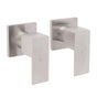 Brushed Nickel Square 1/4 Turn Wall Mounted Twin Taps For Shower Bath Spout Set