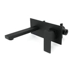 Matt Black Basin Mixer Bathroom Tub Faucet Wall Mount Tap Hot Cold Water Spout