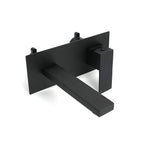 Matt Black Basin Mixer Bathroom Tub Faucet Wall Mount Tap Hot Cold Water Spout