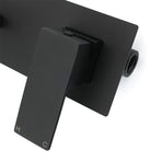 Matt Black Basin Mixer Bathroom Tub Faucet Wall Mount Tap Hot Cold Water Spout