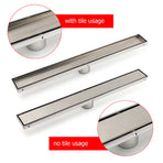 304 Stainless Steel 600mm Tile Insert Linear Shower Grate Floor Drain 50mm Waste