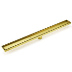 Brushed Gold 304SUS 800mm Tile Insert Shower Grate Floor Drain 50mm Waste Outlet