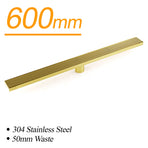 Brushed Gold 304 SUS 600mm Strip Fence Sword Shower Grate Floor Drain 50mm Waste