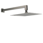 Gun Metal 10" Square Large Rainfall Shower Head 400mm Straight Wall Mounted Arm Set