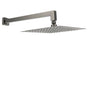 Gun Metal 10" Square Large Rainfall Shower Head 400mm Straight Wall Mounted Arm Set