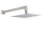 Brushed Nickel 10" Square Rainfall Shower Head + 400mm Straight Wall Mount Arm