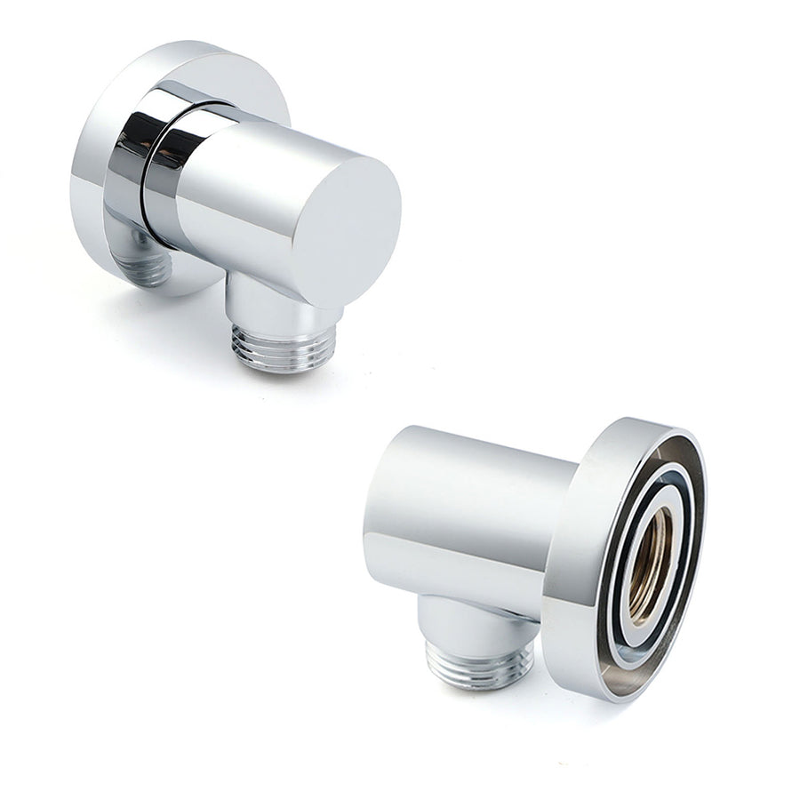 Bathroom Component Brass Chrome Flexible Shower Elbow Connector Water Inlet 1/2" End