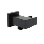 Matt Black Square Water Inlet Shower Head Bracket Adjustable Holder Wall Elbow Connector