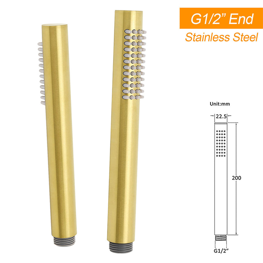WELS Brushed Gold 2in1 Shower Large Round 12" Rain Head Handheld Silde Wall Rail Arm